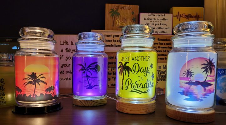 simple inexpensive decorative jar or bottle night light